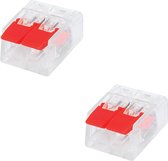 Lasklem Slim Set 2 Stuks - 2 Polig met Klemmetjes - Rood