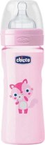 Chicco Well-being Silicone Baby Bottle Pp Medium Flux Rose 2m+ 250ml