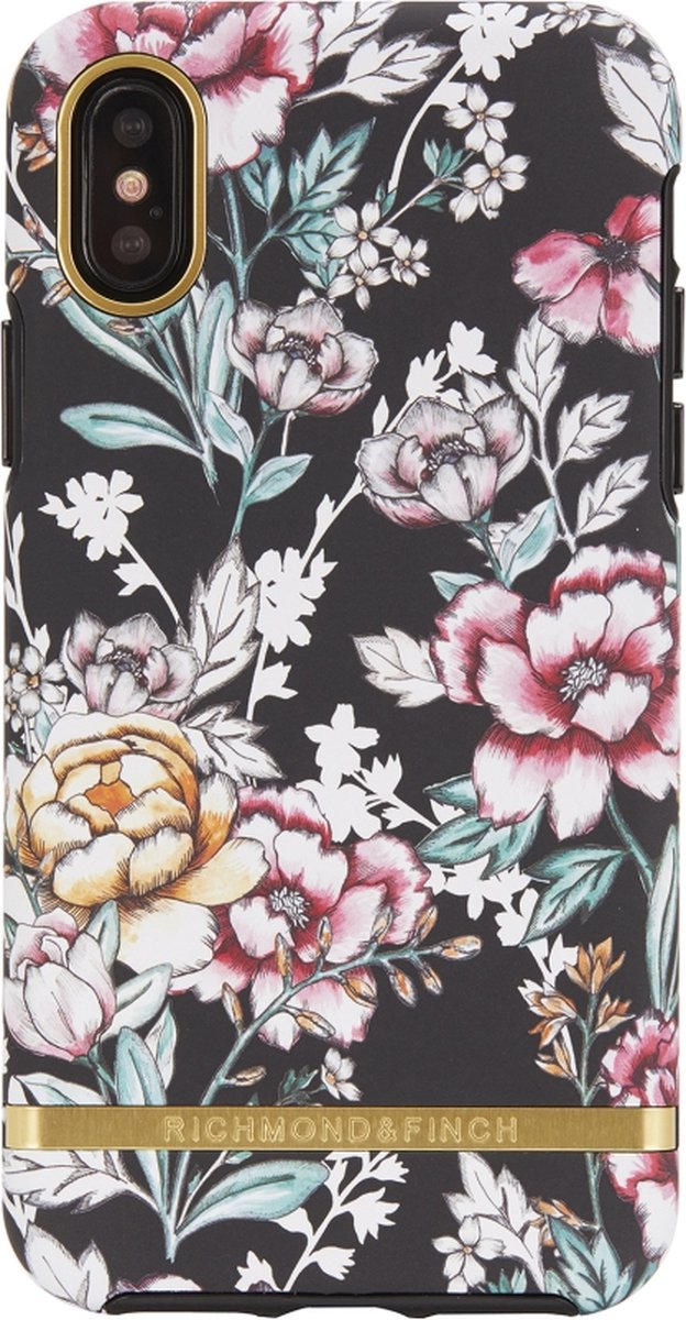 Richmond & Finch Black Floral gold details for iPhone X colourful