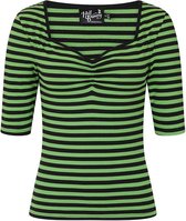 Hell Bunny Warlock Striped 60's Top Zwart Groen