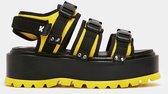 Koi Footwear Asteroid Matrix 80's Sandalen Zwart Geel