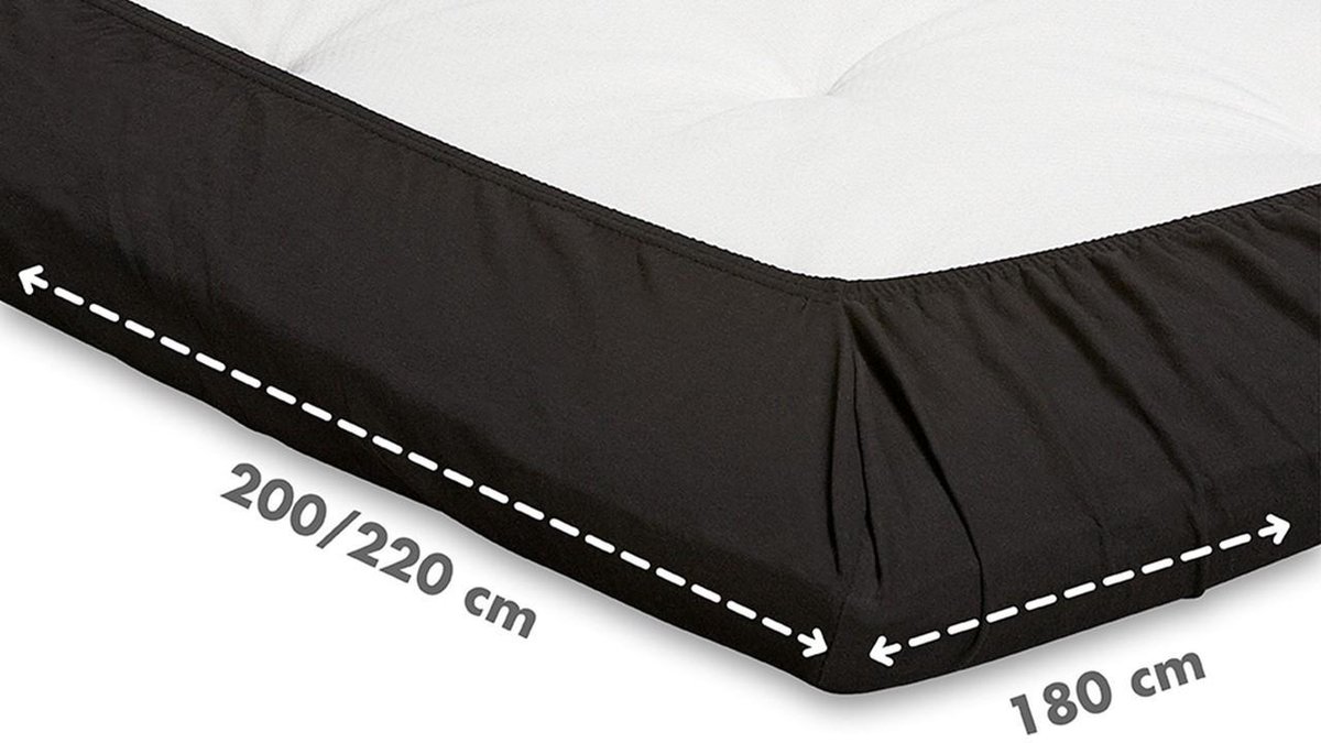 Beter Bed Select hoeslaken Jersey topper 180 x 200/210/220 cm zwart