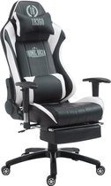 CLP Shift Bureaustoel - Kunstleer zwart/wit met voetensteun