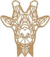 Geometrische Dieren Giraffe - Bamboe hout - S (25x29 cm) - Cadeau - Kinderen - Geschenk - Woon decoratie - Woonkamer - Slaapkamer - Geometrische wanddecoratie - WoodWideCities