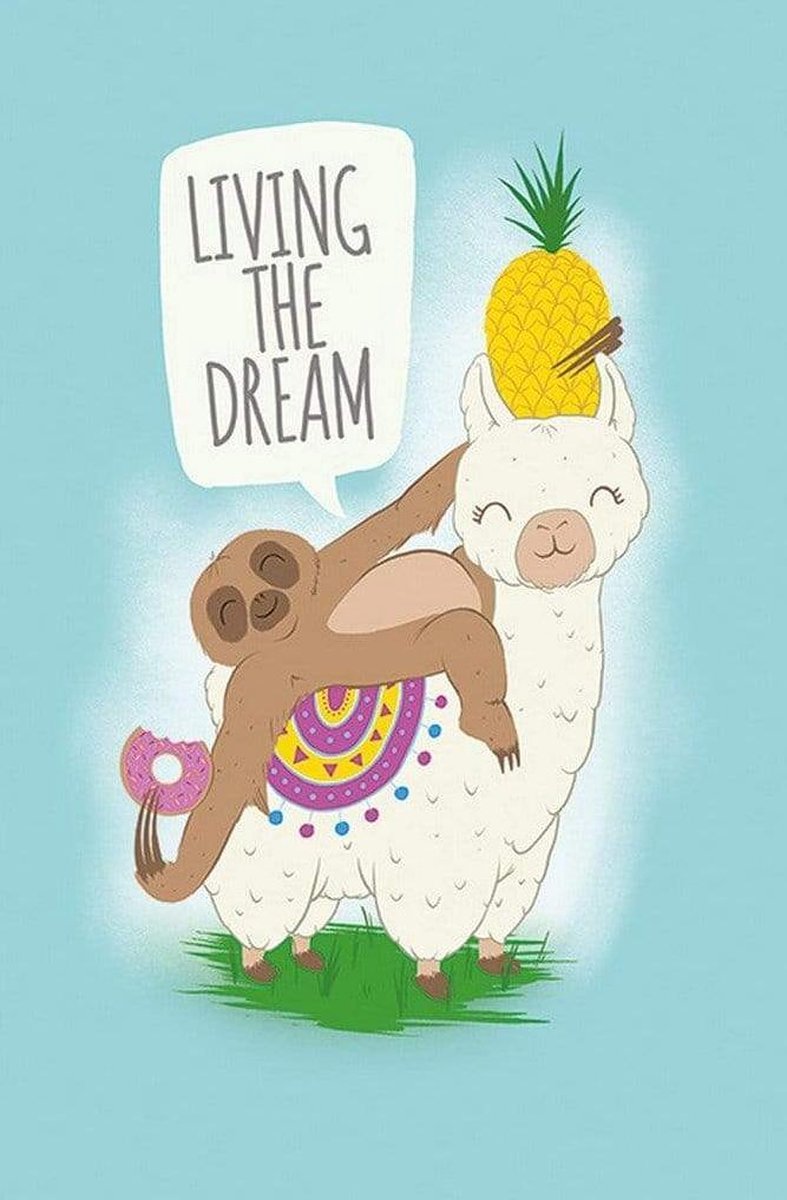Living the Dream Llama and Sloth - Maxi Poster - 61 x 96.5 cm