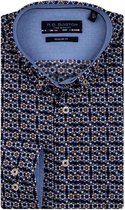 Bos Bright Blue 207670 Casual overhemd met lange mouwen - Maat XXL - Heren