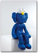 Canvas Experts Schilderij Doek Met Exclusief KAWS Companion Blauw Maat 100x70CM *ALLEEN DOEK MET WITTE RANDEN* Wanddecoratie | Poster | Wall Art | Canvas Doek |muur Decoratie |