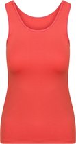 RJ Bodywear Pure Color dames top (1-pack) - hemdje met brede banden - koraal - Maat: M