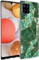 iMoshion Design voor de Samsung Galaxy A42 hoesje - Grafisch Koper - Groen / Goud