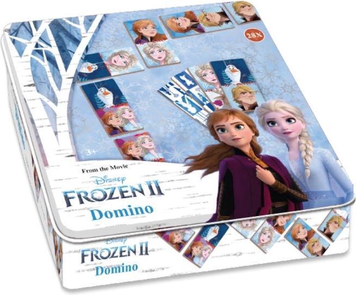 Disney Domino Frozen Ii Junior Karton Blauw/wit 29-delig