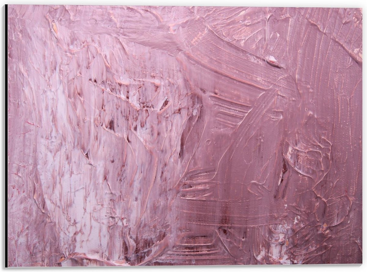 Dibond - Roze Plakkaat Verf - 40x30cm Foto op Aluminium (Met Ophangsysteem) op Prijzenvolger.com