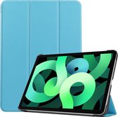 Hoes Geschikt voor iPad Air 2020 Hoes Luxe Hoesje Book Case - Hoesje Geschikt voor iPad Air 4 2020 Hoes Cover - Lichtblauw