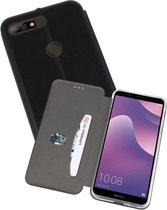 Slim Folio Case - Book Case Telefoonhoesje - Folio Flip Hoesje - Geschikt voor Huawei Y7 / Y7 Prime 2018 - Zwart