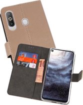 Booktype Telefoonhoesjes - Bookcase Hoesje - Wallet Case -  Geschikt voor Samsung Galaxy A8s - Goud