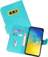 Hoesje Geschikt voor de Samsung Galaxy S10e - Kaarthouder Book Case Telefoonhoesje - Groen