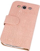 Devil Bookstyle Wallet Case Hoesjes voor Galaxy S3 i9300 Licht Roze