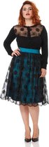 Voodoo Vixen Hoge taille korte rok -L- Shannon Lace Blauw/Zwart