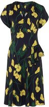 Voodoo Vixen Korte jurk -XL- Flora Calla Lily Blauw/Multicolours