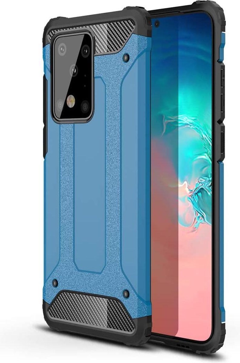 Hoesje Geschikt voor: Samsung Galaxy Note 20 Ultra Armor Hybrid - Blauw