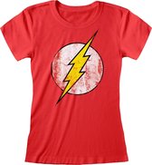 DC Comics The Flash Dames Tshirt -L- Distressed Logo Rood