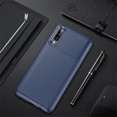 Xssive Carbon TPU Cover voor Samsung Galaxy A50 - Blauw