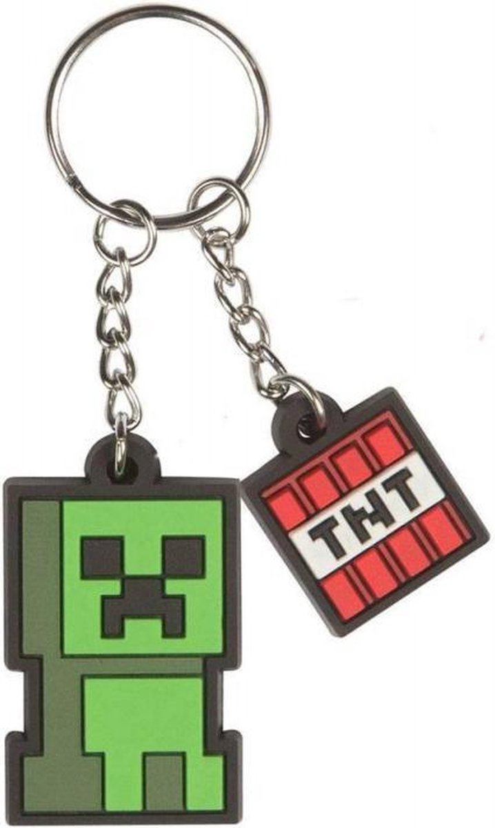 Minecraft Rubber Sleutelhanger / Keychain / Backpack hanger Creeper Sprite 4 cm - Jinx
