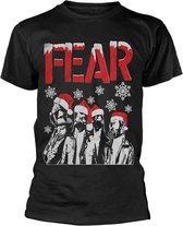 Fear Heren Tshirt -S- Gas Mask Santas Zwart