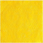 30x Luxe servetten barok patroon geel 33 x 33 cm - Papieren servetten 3-laags - Servetten elegance geel -