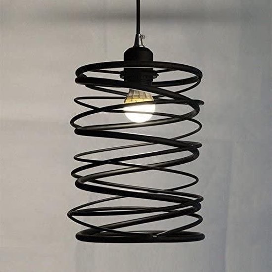 Spring Industrieel Design Hanglamp - E27 Fitting - ø20x35cm - Messing / Zwart