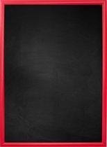 Zwart Krijtbord met Polystyrene Lijst - Rood - 34 x 44 cm - Lijstbreedte: 20 mm - Dun