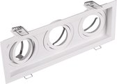 Spot Armatuur GU10 - Trion Kenan - Inbouw Rechthoek - 3-lichts - Mat Wit - Aluminium - Verdiept - Kantelbaar - Ø90 - BES LED