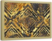 Foto in frame Abstracte patroon, 100x70cm, bruin/goud, Premium print