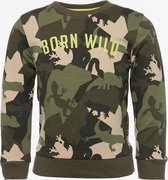 Oiboi jongens sweater met camouflage print - Groen - Maat 110/116