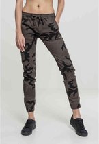 Urban Classics Dames joggingbroek -M- Camo Zwart/Zwart