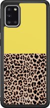 Samsung A31 hoesje - Luipaard geel | Samsung Galaxy A31 case | Hardcase backcover zwart