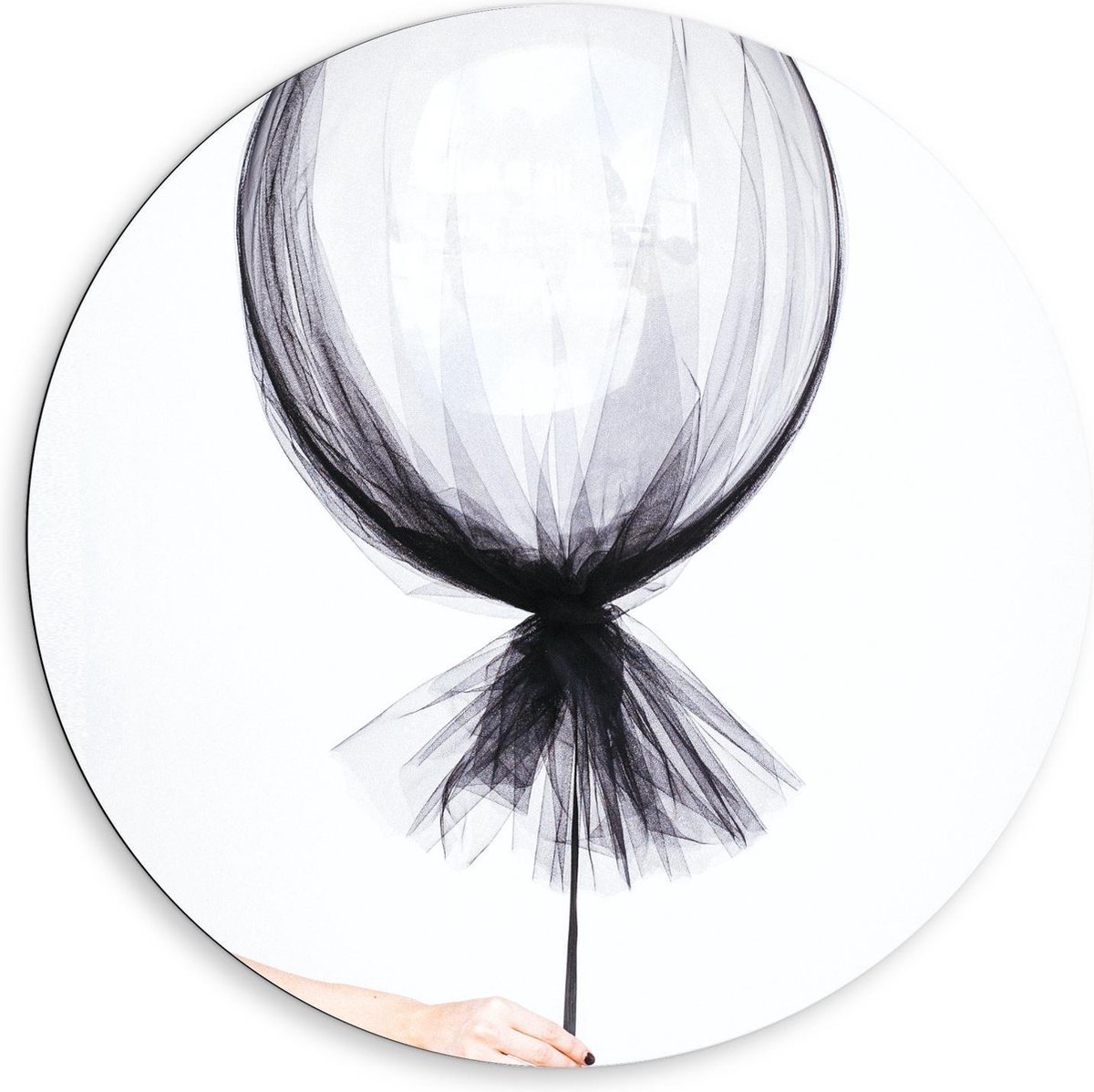 Dibond Wandcirkel - Ballon met Mesh Stof - 80x80cm Foto op Aluminium Wandcirkel (met ophangsysteem)