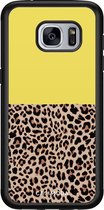 Samsung S7 hoesje - Luipaard geel | Samsung Galaxy S7 case | Hardcase backcover zwart
