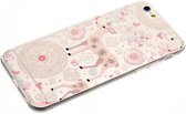 iPhone 6/6S hoesje - Rendier -Roze Transparant