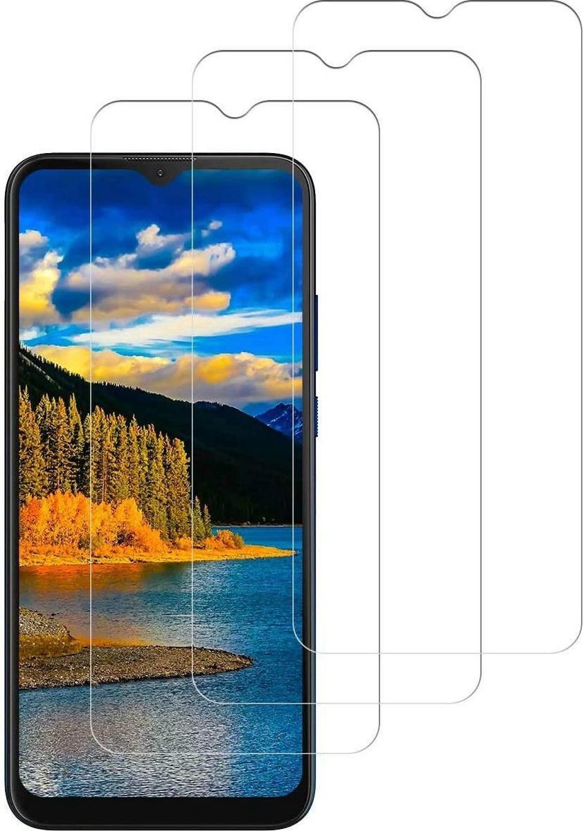 Screenprotector Glas - Tempered Glass Screen Protector Geschikt voor: Motorola Moto  G8 Power Lite  - 3x