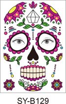 Halloween Muziekfeest Face Neptattoos-Carnaval-Plak Tattoos-tattoo stickers-1 Vel-B129