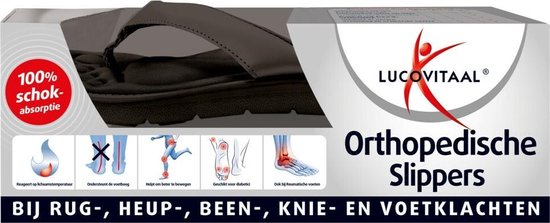 3x Lucovitaal Orthopedische Slipper Zwart Maat 43-44 1 paar