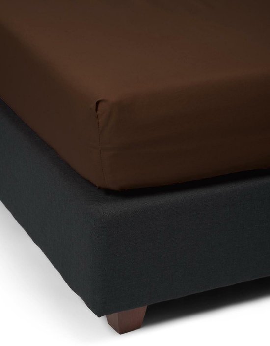 ESSENZA Premium Percale Hoeslaken Chocolate - 120x200