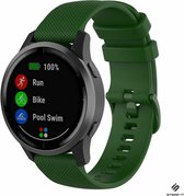 Siliconen Smartwatch bandje - Geschikt voor  Garmin Vivoactive 4s silicone band - 40mm - legergroen - Strap-it Horlogeband / Polsband / Armband