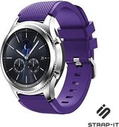 Siliconen Smartwatch bandje - Geschikt voor  Samsung Gear S3 Classic & Frontier siliconen bandje - paars - Strap-it Horlogeband / Polsband / Armband