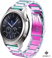 Stalen Smartwatch bandje - Geschikt voor  Samsung Gear S3 Classic & Frontier stalen band - regenboog - Strap-it Horlogeband / Polsband / Armband