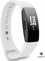 Siliconen Smartwatch bandje - Geschikt voor Fitbit Inspire / Inspire HR / Inspire 2 silicone band - wit - Strap-it Horlogeband / Polsband / Armband - Maat: Maat L