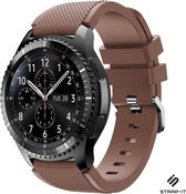 Strap-it Siliconen smartwatch bandje - geschikt voor Samsung Galaxy Watch 1 46mm / Galaxy Watch 3 45mm / Gear S3 Classic & Frontier - koffiebruin