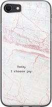 Leuke Telefoonhoesjes - Geschikt voor iPhone SE (2020) - Today I choose joy - Soft case - TPU - Grijs