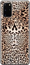 Samsung Galaxy S20 Plus hoesje siliconen - Animal print - Soft Case Telefoonhoesje - Luipaardprint - Bruin