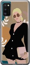 Samsung Galaxy A41 hoesje siliconen - Abstract girl - Soft Case Telefoonhoesje - Print / Illustratie - Multi